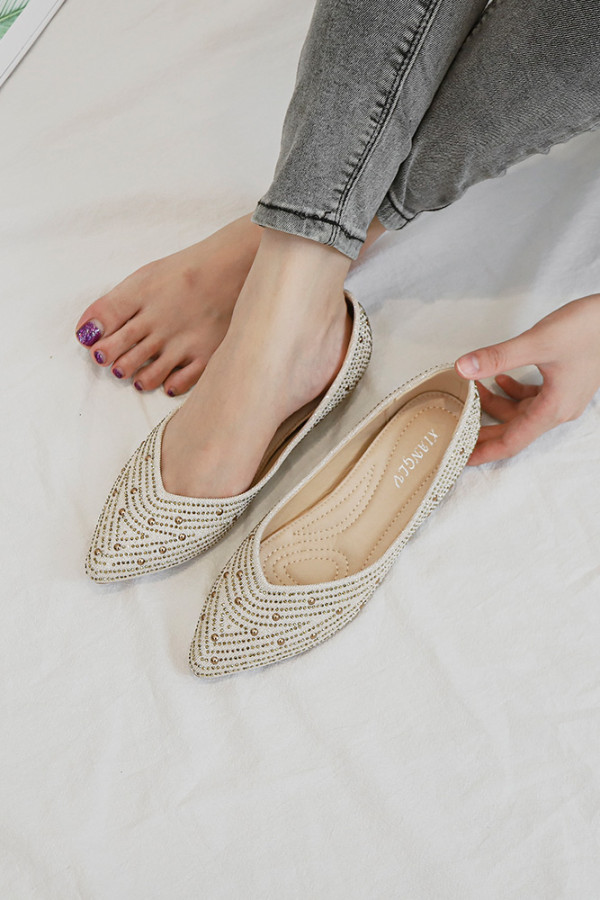 Rhinestone Flat Shoes