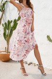 Spaghetti Floral SLeeveless Smocked Dress
