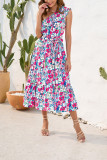 One Shoulder Ruffle Tie Waist Floral Dress