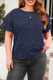 Polka Dot Tiered Sleeves Plus Size Top