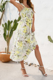 Spaghetti Floral SLeeveless Smocked Dress