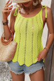 Plain Knit Tie Strap Tank Top