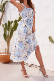 Spaghetti Floral SLeeveless Smocked Dress