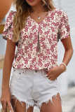 V Neck Pin-Tucked Turlip Sleeves Top