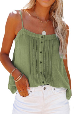Plain Denim Spaghetti Button Cami Top