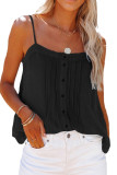 Plain Denim Spaghetti Button Cami Top