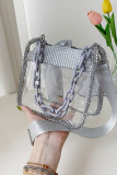 Transparent PVC Rhinestone Chain Crossbody Bag
