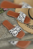 Cow Print Rivet Flat Slippers
