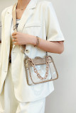 Transparent PVC Rhinestone Chain Crossbody Bag