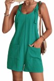 Adjustable Straps Pocketed Textured Romper