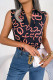 Letter Print V Neck Sleeveless Shirt