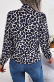 Printed Front Tie Long Sleeves Blouse