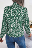 Printed Front Tie Long Sleeves Blouse