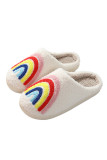Rainbow Knit Fluffy Slippers
