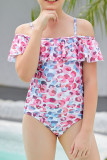Rosy Tie Dye Girls One Piece Swimsuit