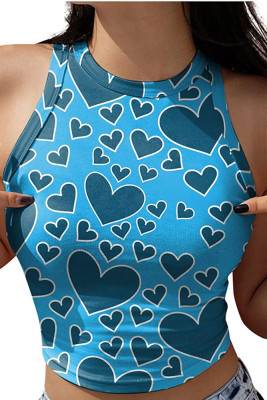 Sleeveless Printing Crop Top