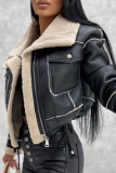 Sherpa SHort PU Zipper Jacket Coat