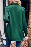 Plain Silky Puff Open Shirt Cardigan