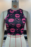 Sleeveless Printing Crop Top