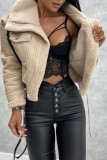 Sherpa SHort PU Zipper Jacket Coat