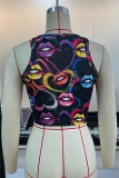 Sleeveless Printing Crop Top