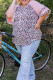 Pink Plus Size Ruffle Raglan Sleeve Leopard Top