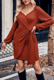 Cable Knit Twist Split Dress