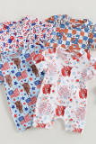 Western American Flag Print Baby Romper