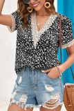 V Neck Flower Print Top