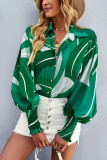 Lantern Sleeves Button UP Print SHirt