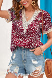 V Neck Flower Print Top