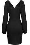 Cable Knit Twist Split Dress
