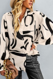 Lantern Sleeves Button UP Print SHirt