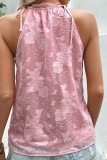 Pink Texture Halter Tank Top