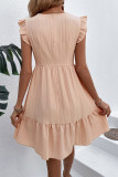 Skin V Neck Lace Edge Babydoll Dress