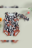 Western Style Bull Cactus Pompom 2PCS Set Baby Romper