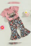 Leopard Flare Pants and Top Girls 2pcs Set