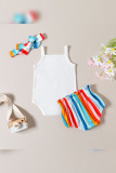 Rainbow Bottom and Sunflower Romper Girls 3PCS Set