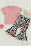Leopard Flare Pants and Top Girls 2pcs Set
