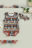 Western Style Bull Cactus Pompom 2PCS Set Baby Romper