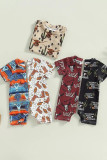 Western Cowboy Bull Cactus Baby Romper