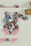 Western Style Bull Cactus Pompom 2PCS Set Baby Romper