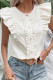 White Ruffle Sleeveless Top