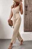 Ribbed Knitting Sleeveless Jumpsuit