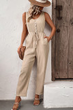 Ribbed Knitting Sleeveless Jumpsuit