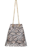 Snakeskin Tassle Chain Bag