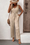 Ribbed Knitting Sleeveless Jumpsuit