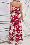 Strapless Ruffles Floral Jumpsuit