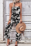 Strapless Ruffles Floral Jumpsuit