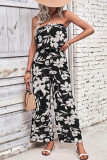 Strapless Ruffles Floral Jumpsuit